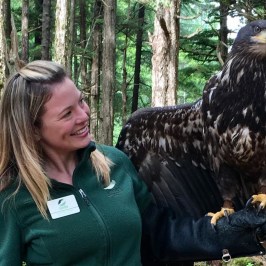 Woman with huge Alaskan bird